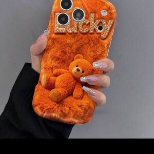 iPhone 17 pro Max Lucky Orange Teddy Phone Case